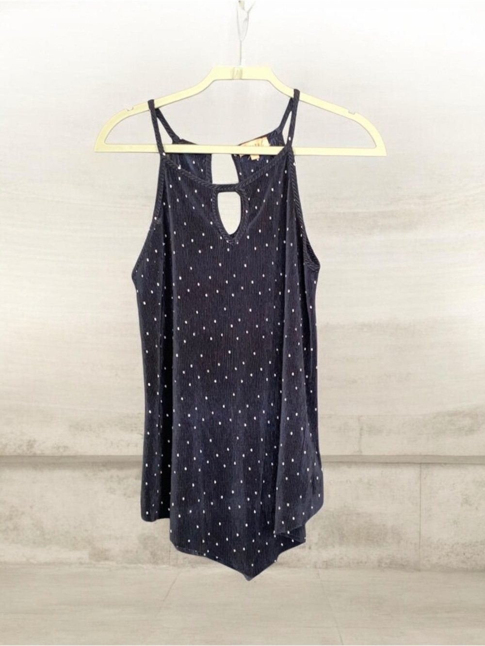 Lavish Blue Spaghetti Strap Keyhole Top